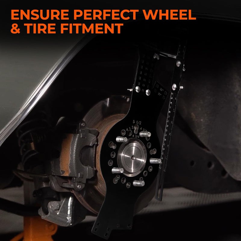 Atesilor Wheel Fitment Tool, Offset Measuring Mockup Tool, 5 Lug Wheel Simulator for Fits 14-22" Rims, 8-14" Tire Widths, 2.5-11.5" Sidewalls, 3-12" Clearance - Image 5